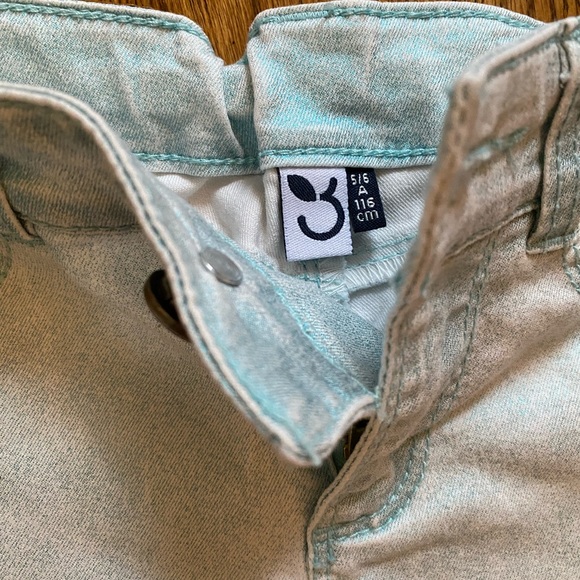 NWOT 3Pommes Girl Shinny Turquoise Jeans size: 6 - Picture 4 of 6
